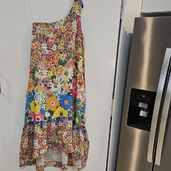 Anthropologie Dresses & Skirts - Anthropologie X Sarah Campbell One Shoulder Floral Dress